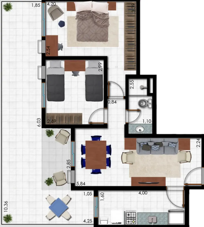 Planta Garden do Residencial Nair APA