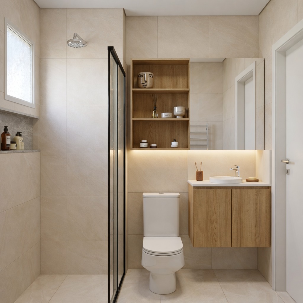 Banheiro com bancada do Residencial Nair APA