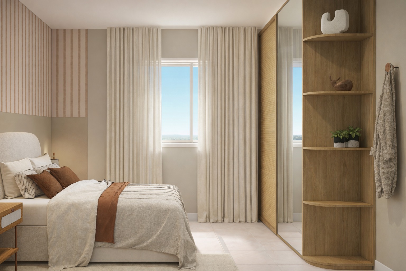 Quarto de casal do Residencial Nair APA